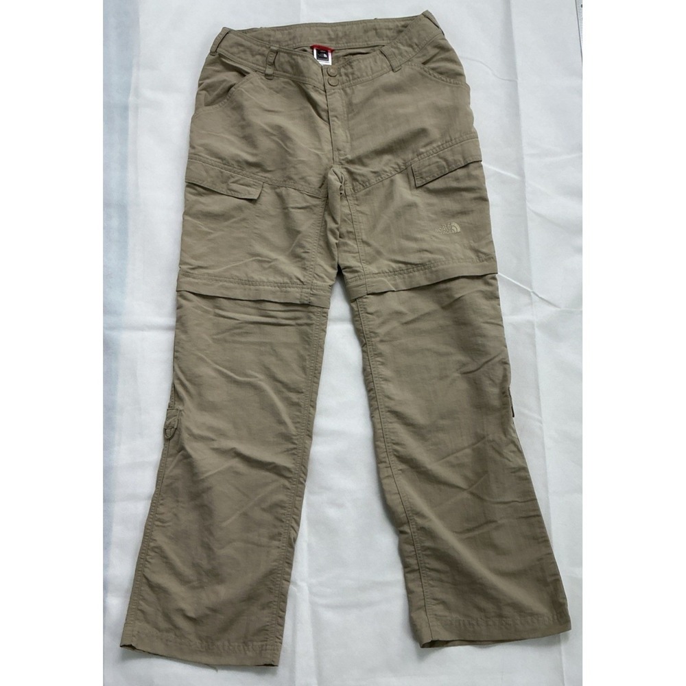 The North Face Womens Convertible Hiking Pants Tan Khaki Nylon Size 8 Regular